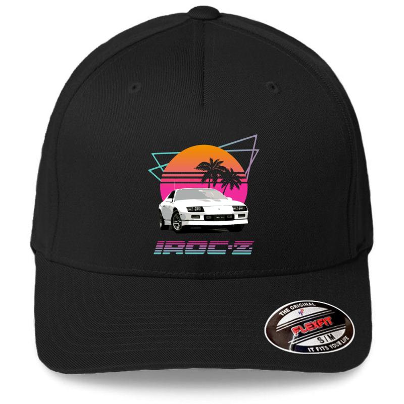 1980'S Retro Wave Chevy Camaro Iroc-Z Flexfit Baseball Cap  Black