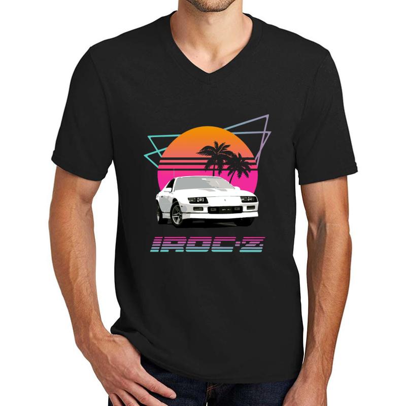 1980'S Retro Wave Chevy Camaro Iroc-Z Unisex V-Neck T-Shirt Men Black