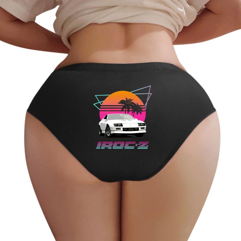 1980'S Retro Wave Chevy Camaro Iroc-Z Women Underwear Panties Women Black