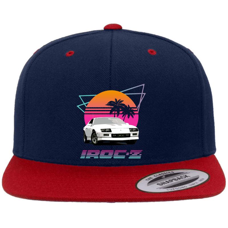 1980'S Retro Wave Chevy Camaro Iroc-Z Premium Flat Bill Snapback Cap  Navy