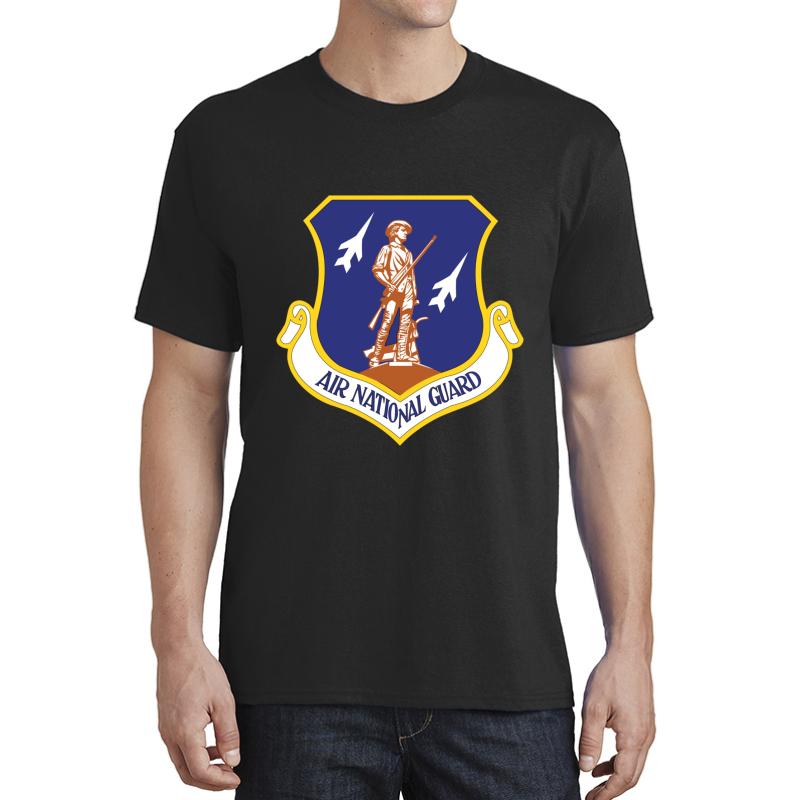 Air National Guard Military Veteran Air Force Patriotic Unisex T-Shirt Men Black