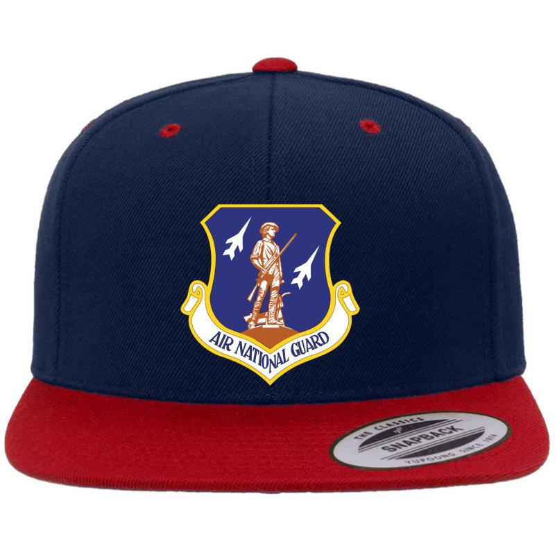 Air National Guard Military Veteran Air Force Patriotic Premium Flat Bill Snapback Cap  Navy