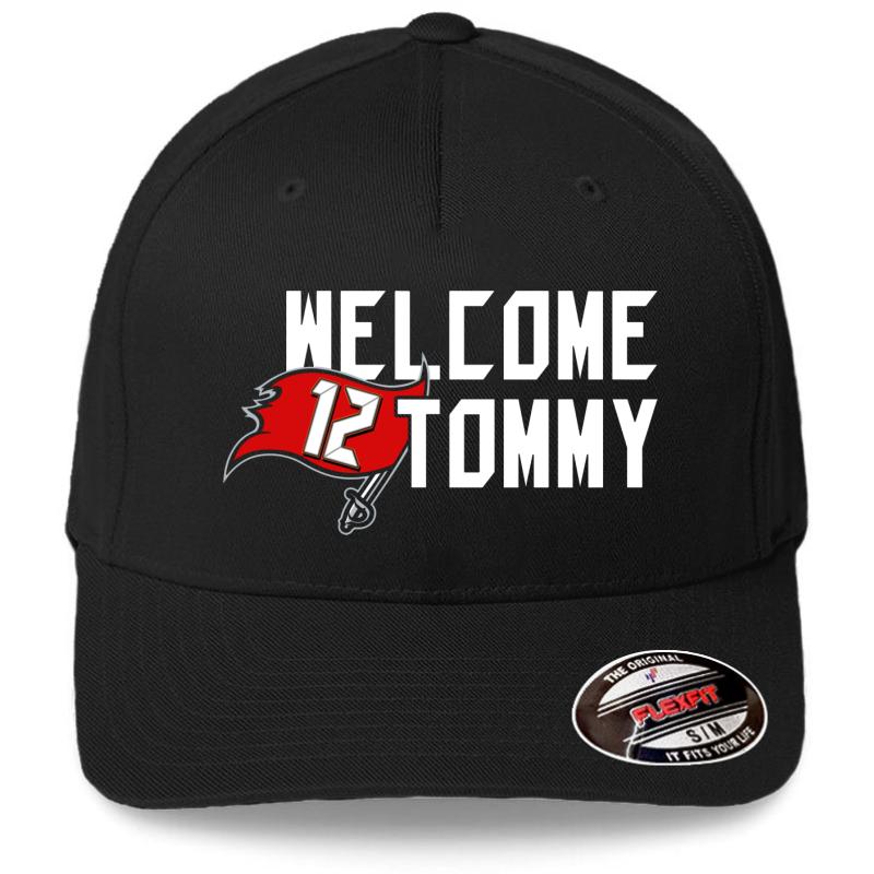 Welcome Tom Brady 12 New Bucs Flexfit Baseball Cap  Black