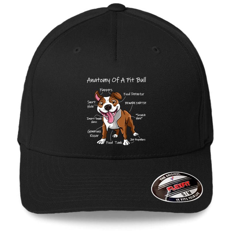 Anatomy Of A Pitbull Flexfit Baseball Cap  Black