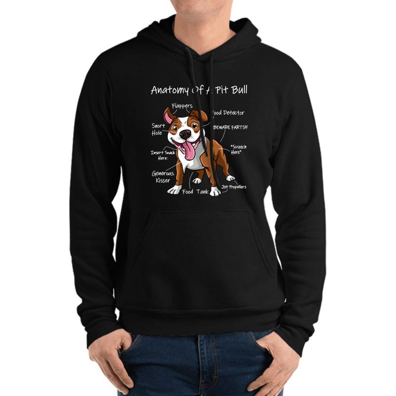 Anatomy Of A Pitbull Unisex Hooded Sweatshirt Men Black