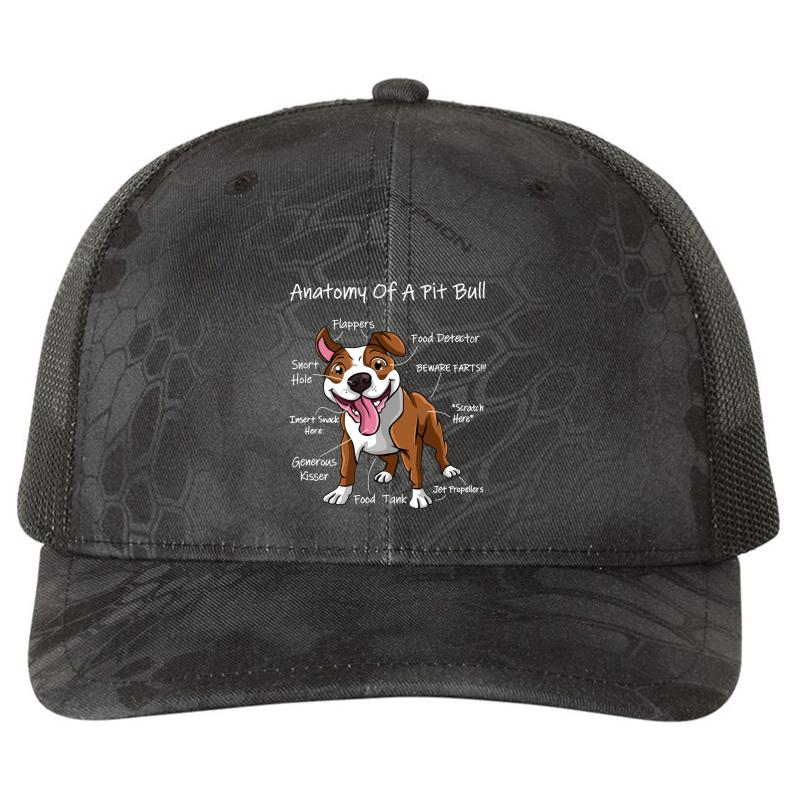 Anatomy Of A Pitbull Richardson Premium Trucker Snapback Cap  Kryptek Typhon Black