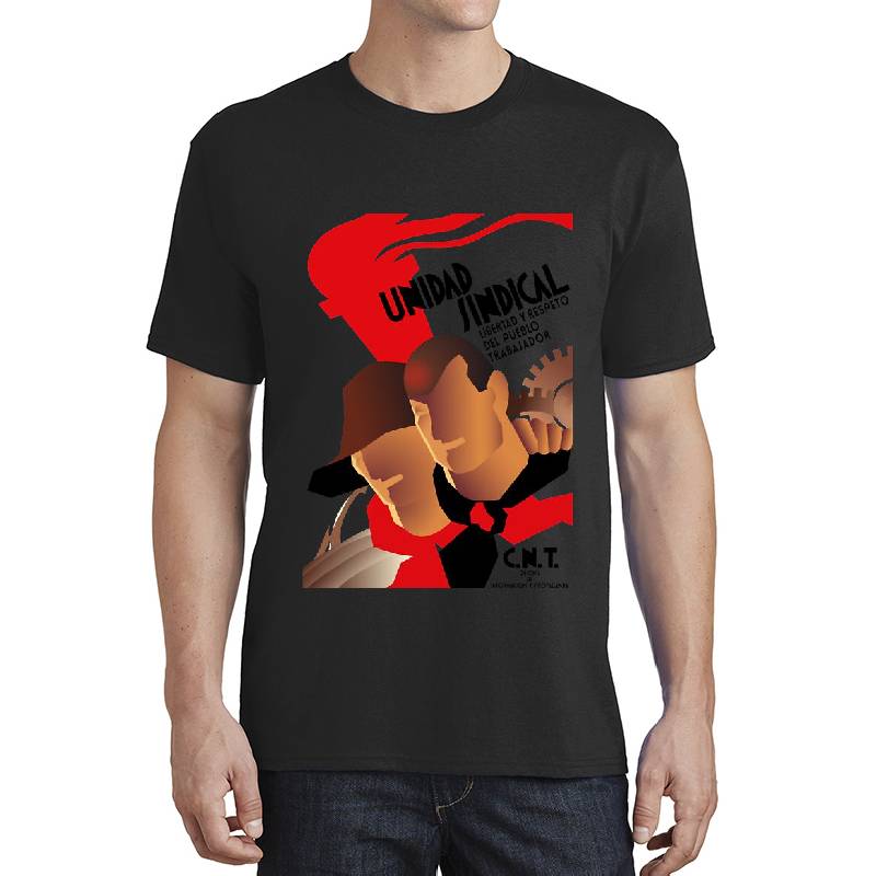 CNT Unidad Sindical - Spanish Civil War, Anarchist, Socialist, Leftist Unisex V-Neck T-Shirts
