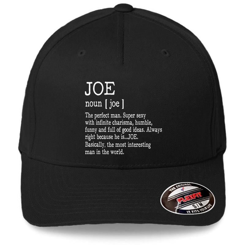 Adult Definition - First Name Joe Men Funny Flexfit Baseball Cap  Black