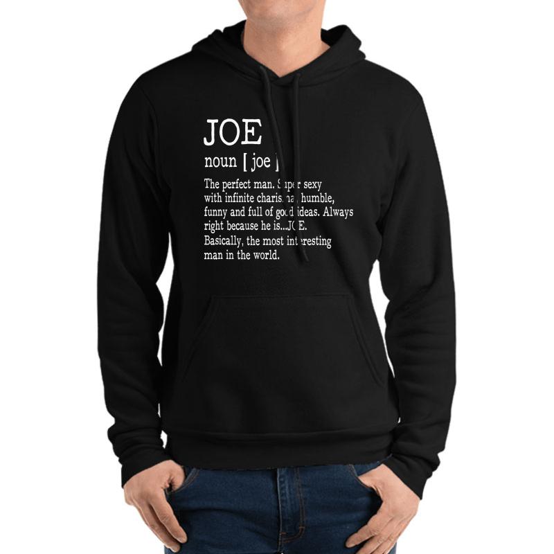 Adult Definition - First Name Joe Men Funny Unisex Hooded Sweatshirt Men Black