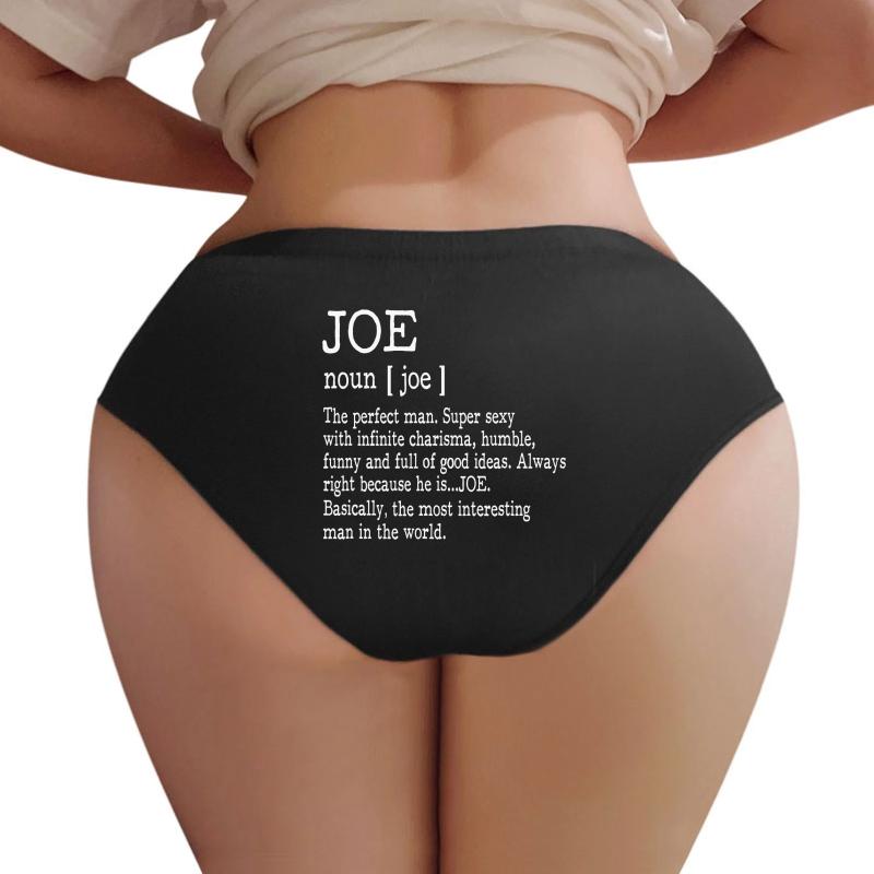 Adult Definition - First Name Joe Men Funny Women Underwear Panties Women Black