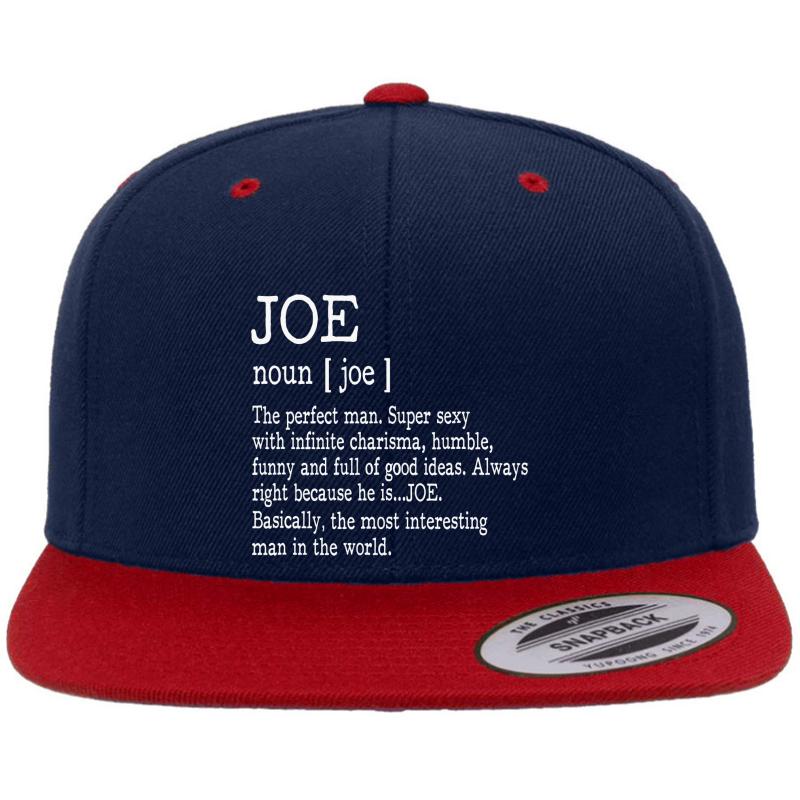 Adult Definition - First Name Joe Men Funny Premium Flat Bill Snapback Cap  Navy