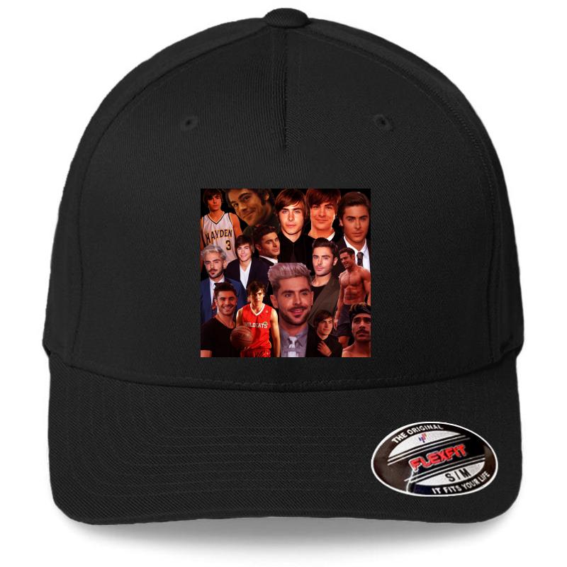 Zac Efron Collage Design Poster 2020 Flexfit Baseball Cap  Black