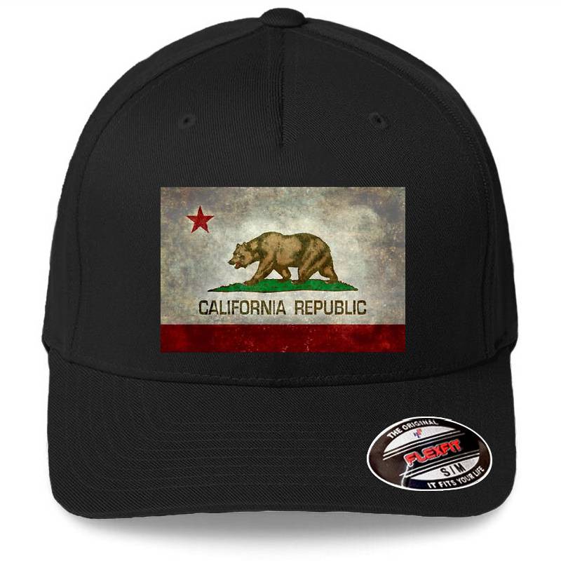 California Republic state flag - Vintage retro version Premium Flat Bill Snapback Caps