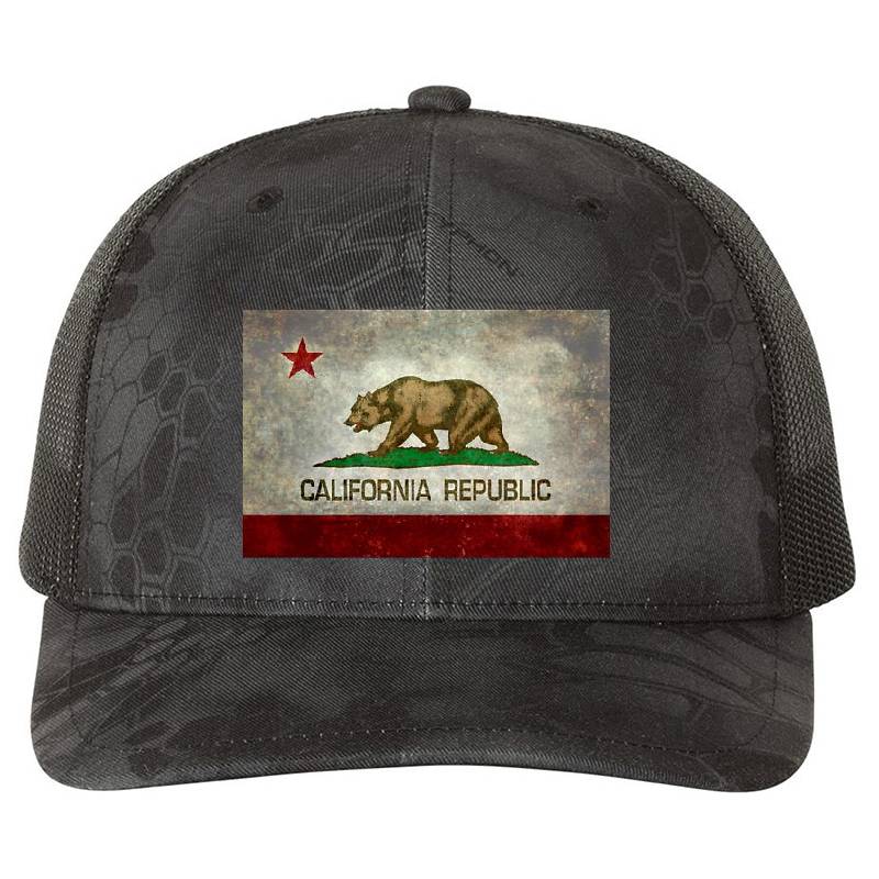California Republic state flag - Vintage retro version Premium Flat Bill Snapback Caps