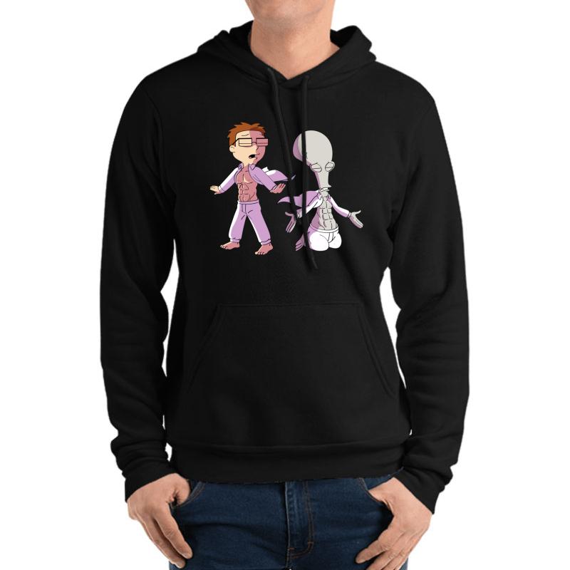 American Dad Roger And Steve Unisex Hooded Sweatshirt Men Black