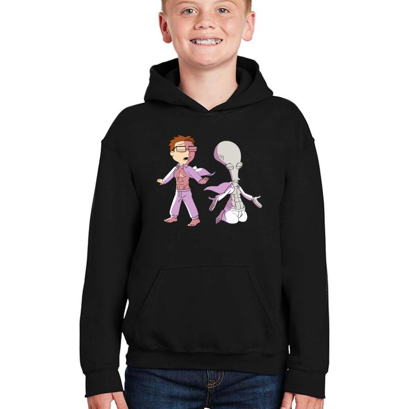 American Dad Roger And Steve Youth Hooded Sweatshirt Boy Black