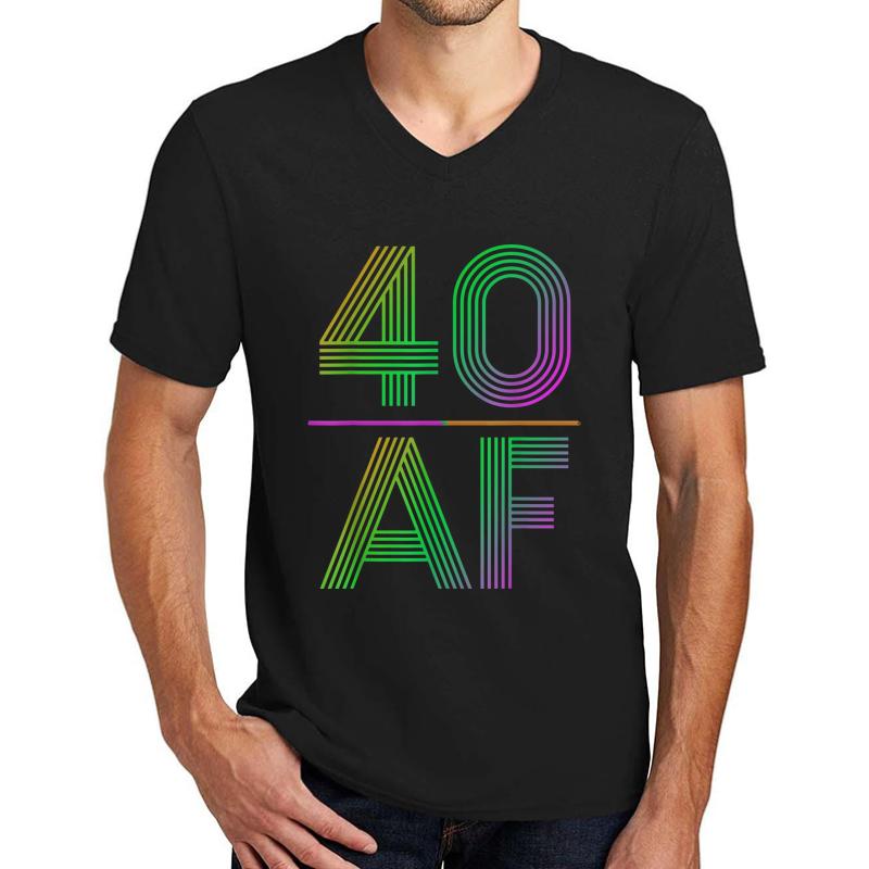 40 Af Vintage 40Th Birthday Gift Unisex V-Neck T-Shirt Men Black