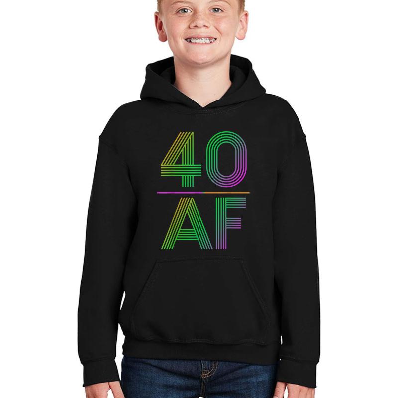 40 Af Vintage 40Th Birthday Gift Youth Hooded Sweatshirt Boy Black