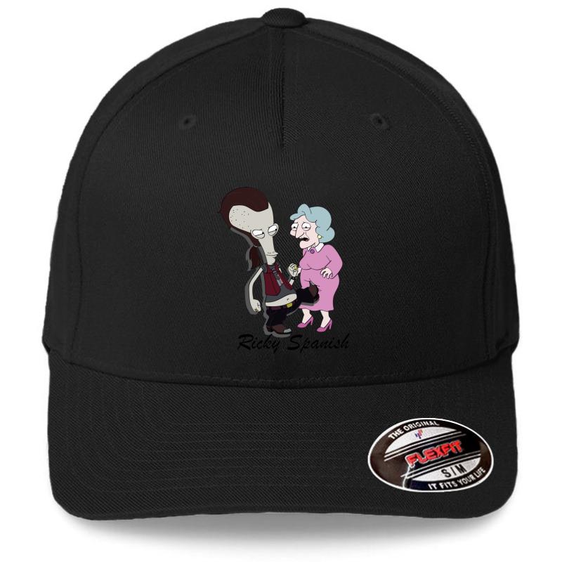 American Dad Roger Ricky Spanish Flexfit Baseball Cap  Black