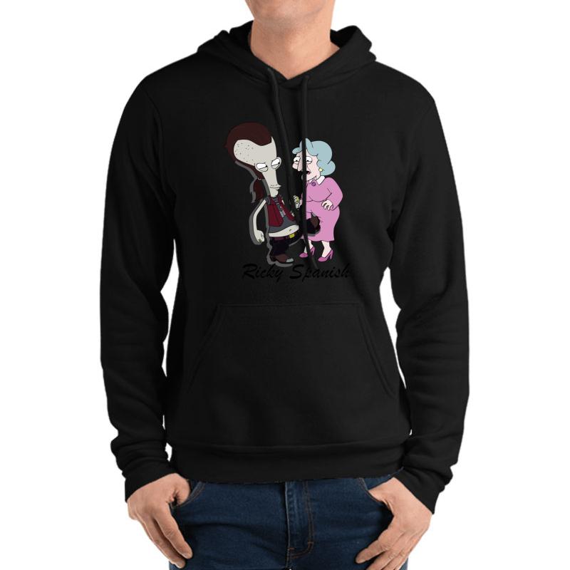 American Dad Roger Ricky Spanish Unisex Hooded Sweatshirt Men Black