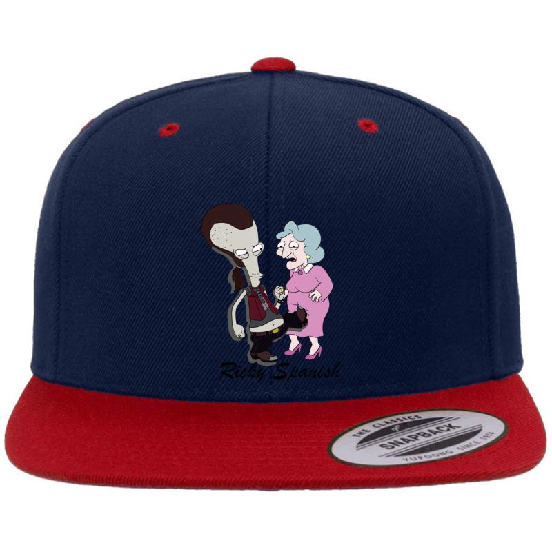 American Dad Roger Ricky Spanish Premium Flat Bill Snapback Cap  Navy