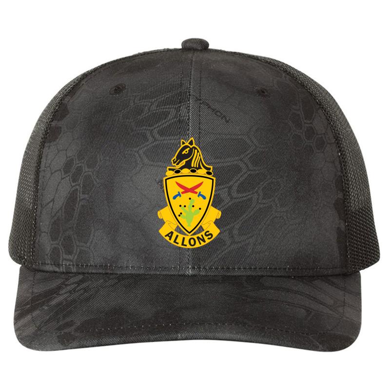 11Th Armored Cavalry Regiment Richardson Premium Trucker Snapback Cap  Kryptek Typhon Black