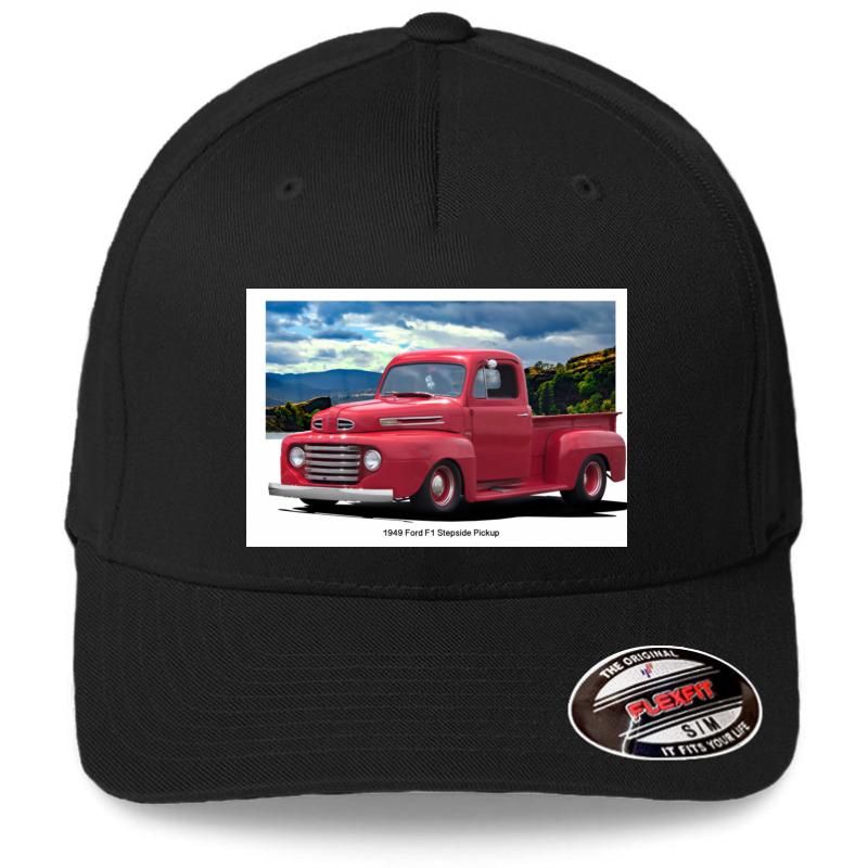 1949 Ford F1 Pickup Flexfit Baseball Cap  Black