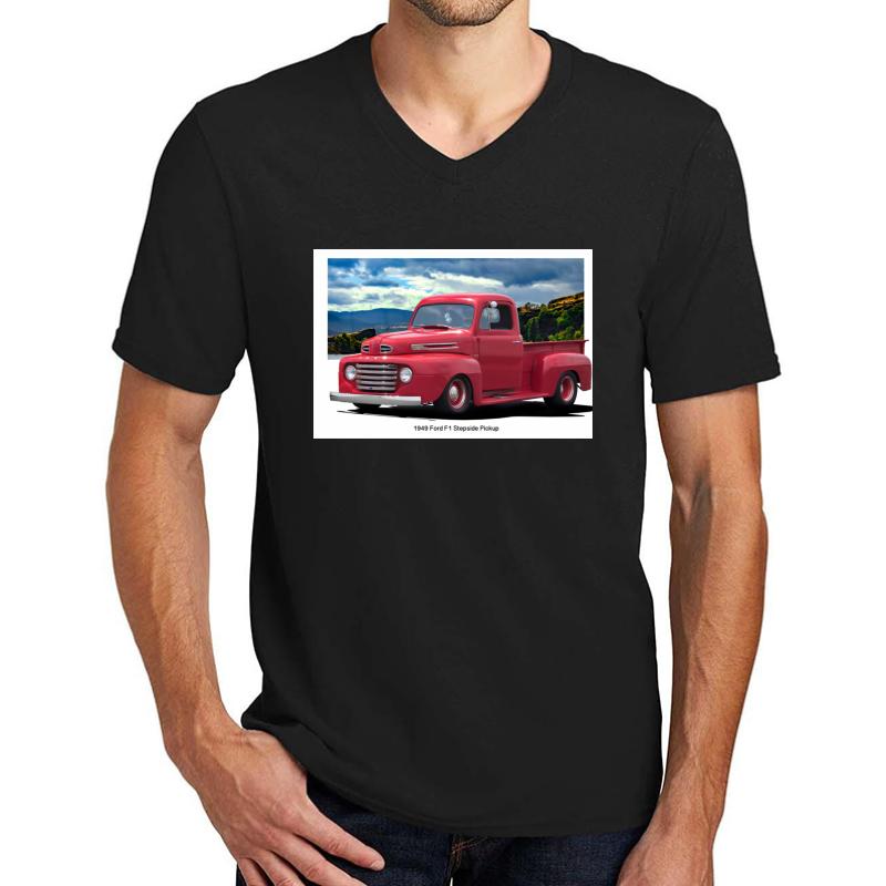 1949 Ford F1 Pickup Unisex V-Neck T-Shirt Men Black