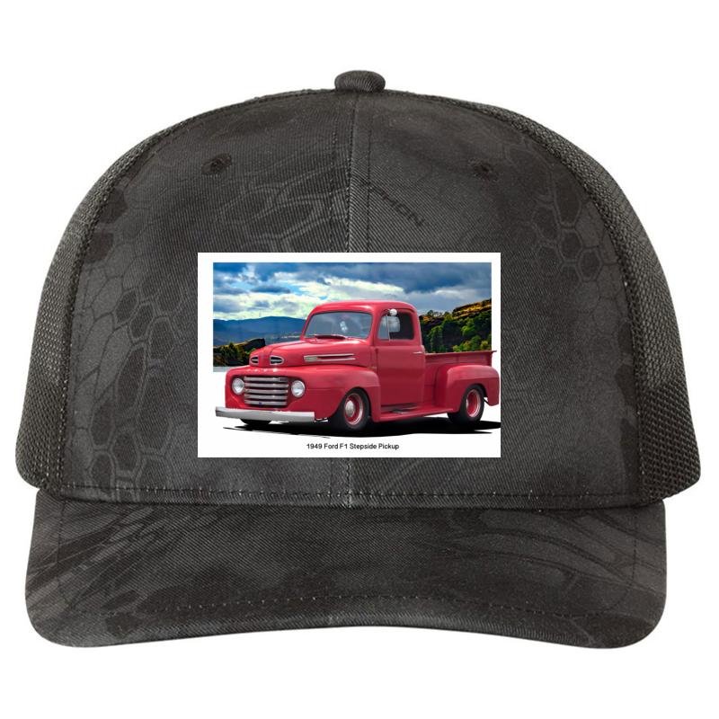 1949 Ford F1 Pickup Richardson Premium Trucker Snapback Cap  Kryptek Typhon Black