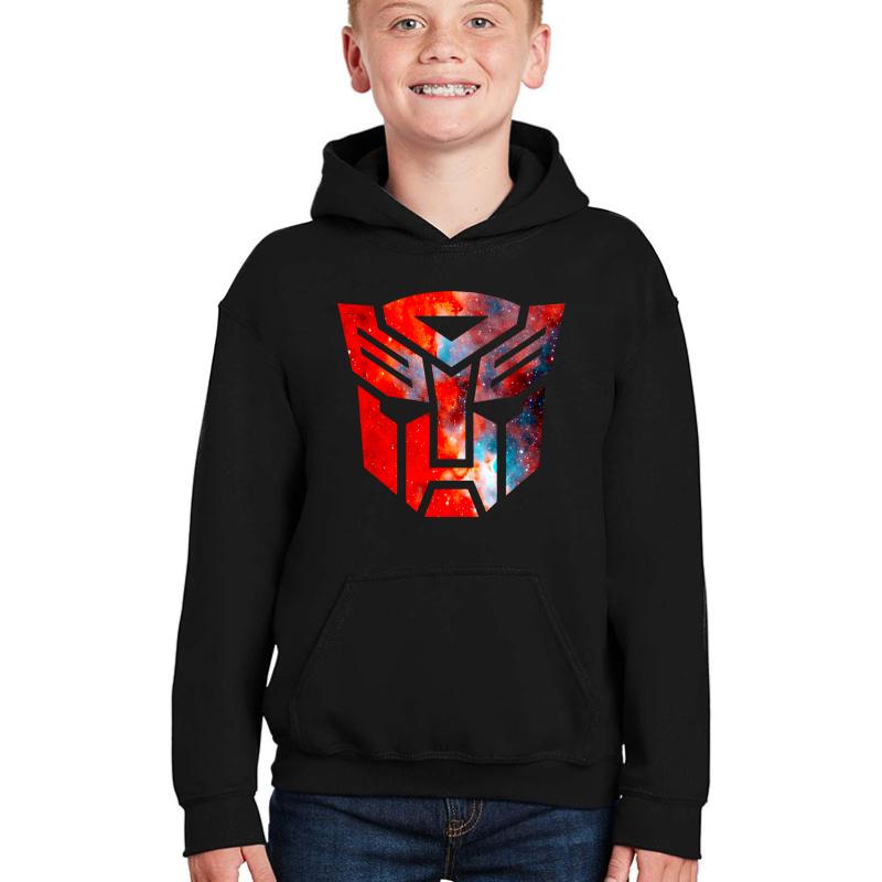 Transformers Galaxy Silhouette Logo Youth Hooded Sweatshirt Boy Black