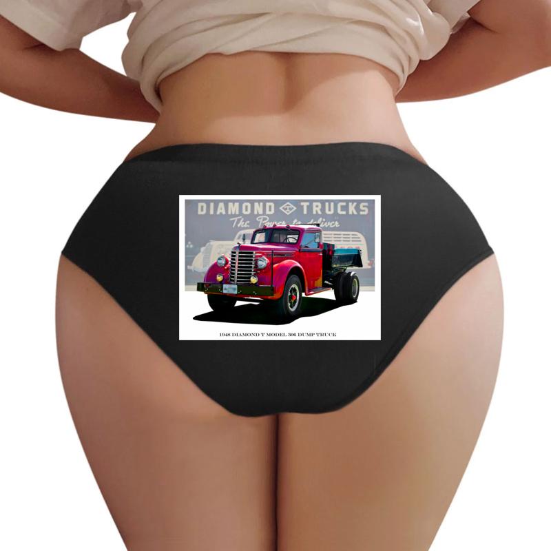 1948 Diamond T Model 306 Dump Truck Women Underwear Panties Women Black