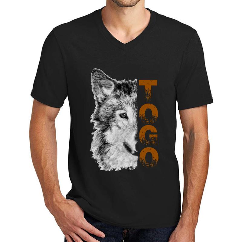 Togo Dog Unisex V-Neck T-Shirt Men Black