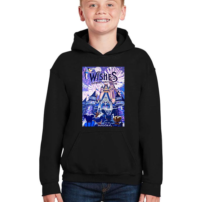 Wishes! Nighttime Spectacular Poster Youth Hooded Sweatshirt Boy Black