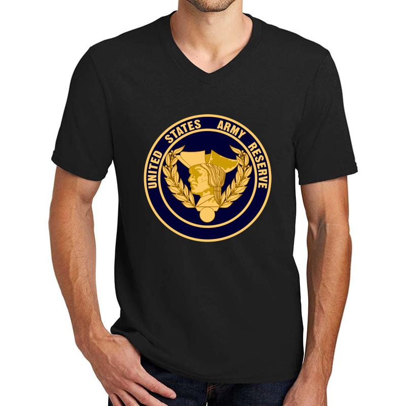 United States Army Reserve Insignia Unisex V-Neck T-Shirt Men Black