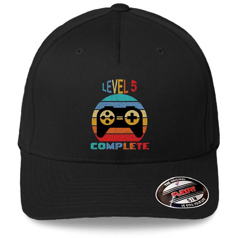 Level 5 Complete Vintage, 5th Anniversary Gift, Funny 5 Year Anniversary, Fathers Day Gift, Video Game Shirt, Anniversay Gifts for Husband, Gamer Dad Gift, Level 5 Premium Flat Bill Snapback Caps