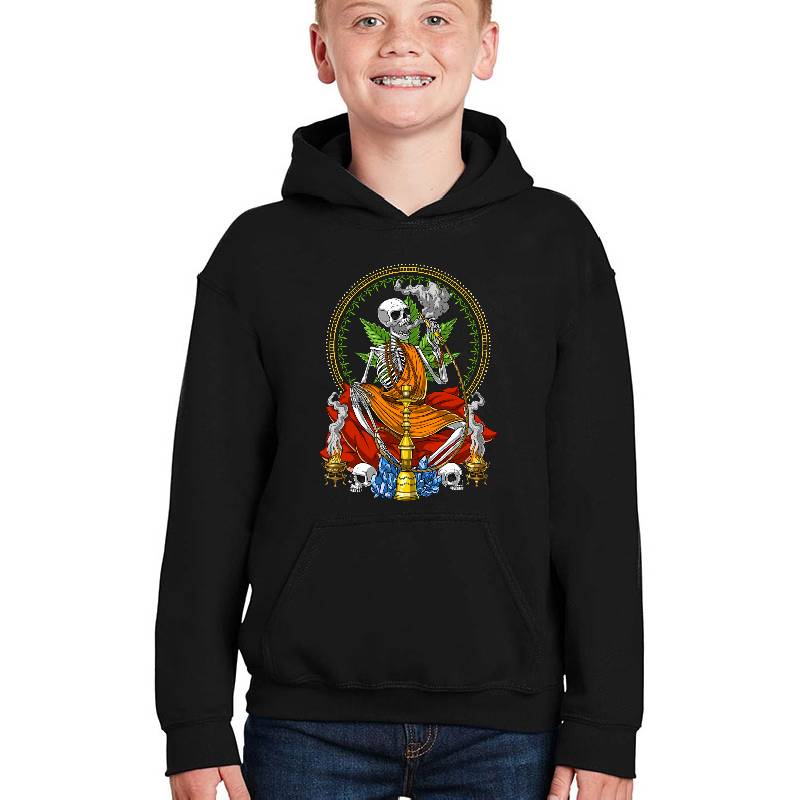 Skeleton Buddha Stoner Unisex Hooded Sweatshirts