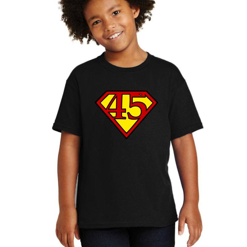 45Th President Super Trump Youth T-Shirt Boy Black