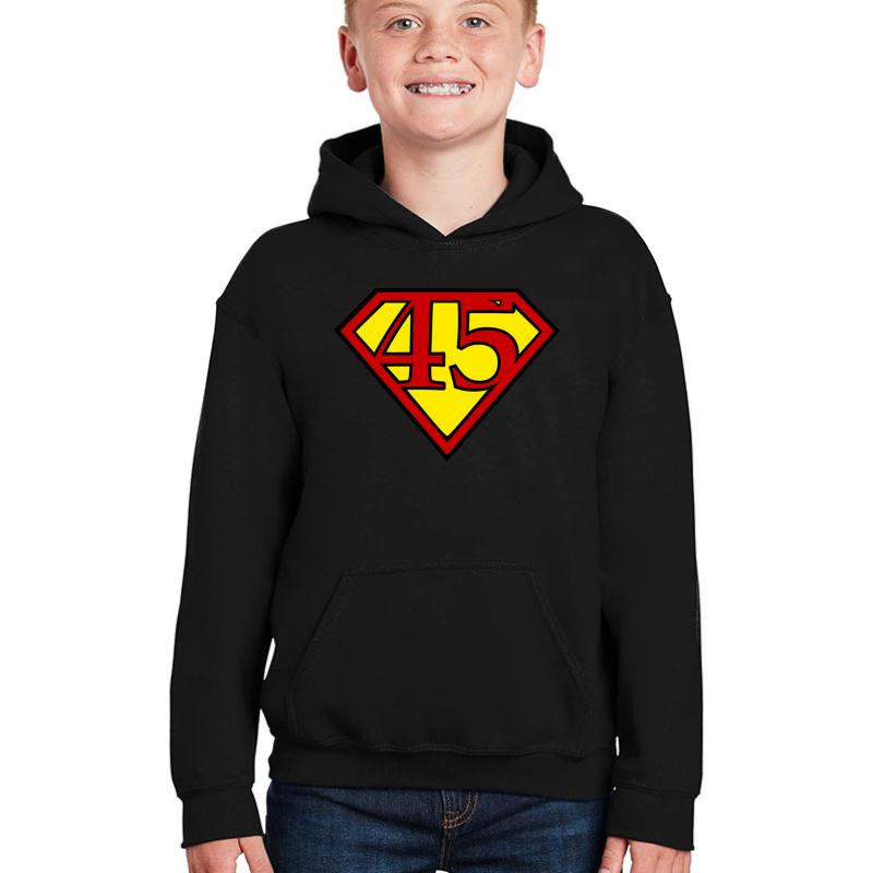 45Th President Super Trump Youth Hooded Sweatshirt Boy Black