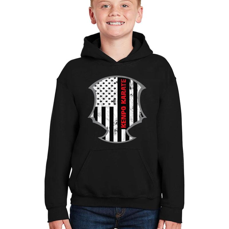 American Kenpo Karate Martial Arts Youth Hooded Sweatshirt Boy Black