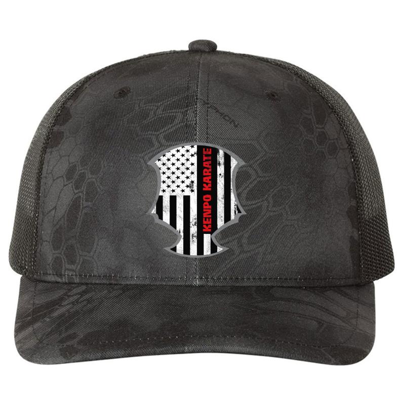 American Kenpo Karate Martial Arts Richardson Premium Trucker Snapback Cap  Kryptek Typhon Black