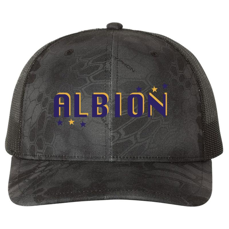 Albion Richardson Premium Trucker Snapback Cap  Kryptek Typhon Black