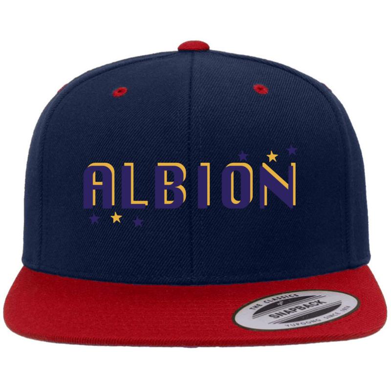 Albion Premium Flat Bill Snapback Cap  Navy