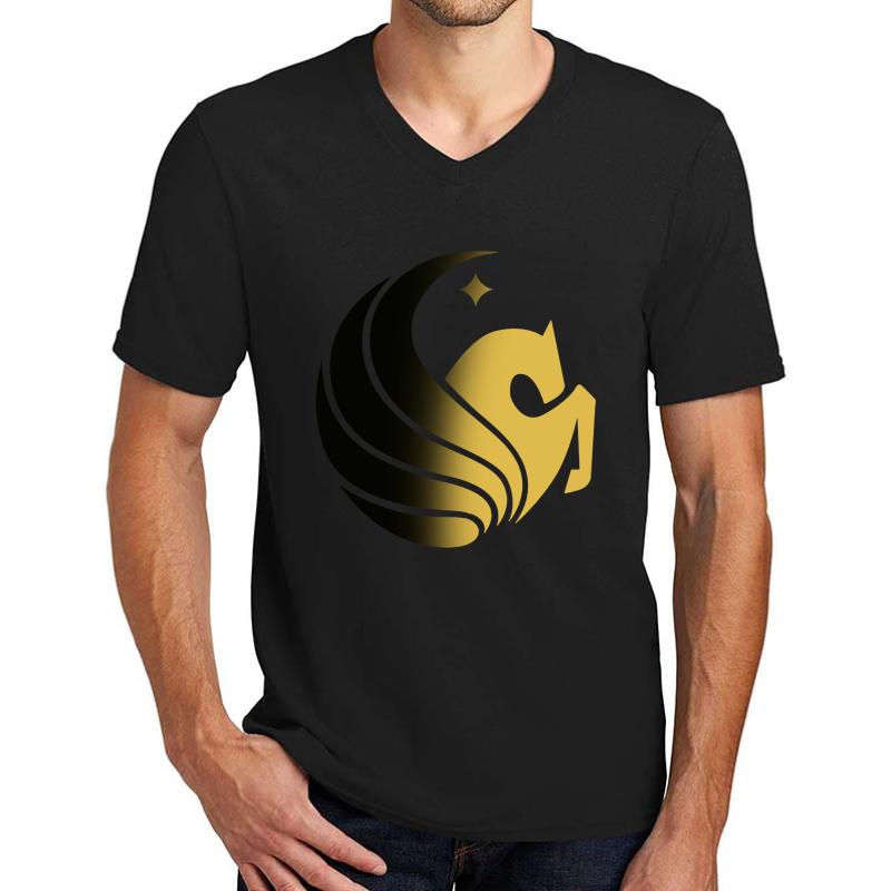 Ucf Pegasus Unisex V-Neck T-Shirt Men Black