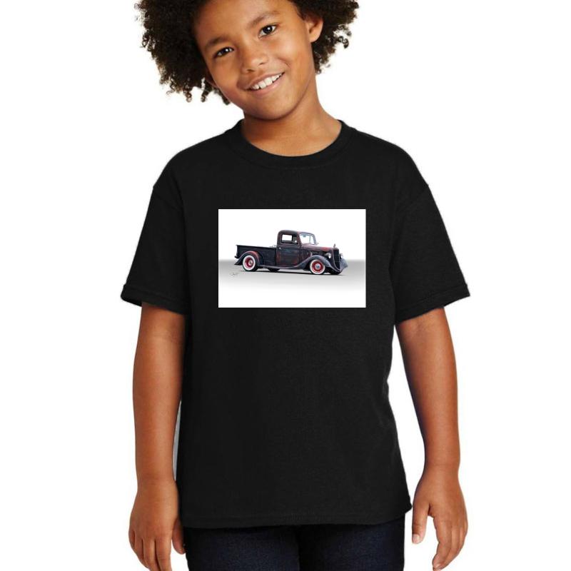 1935 Ford Pickup Truck Youth T-Shirt Boy Black