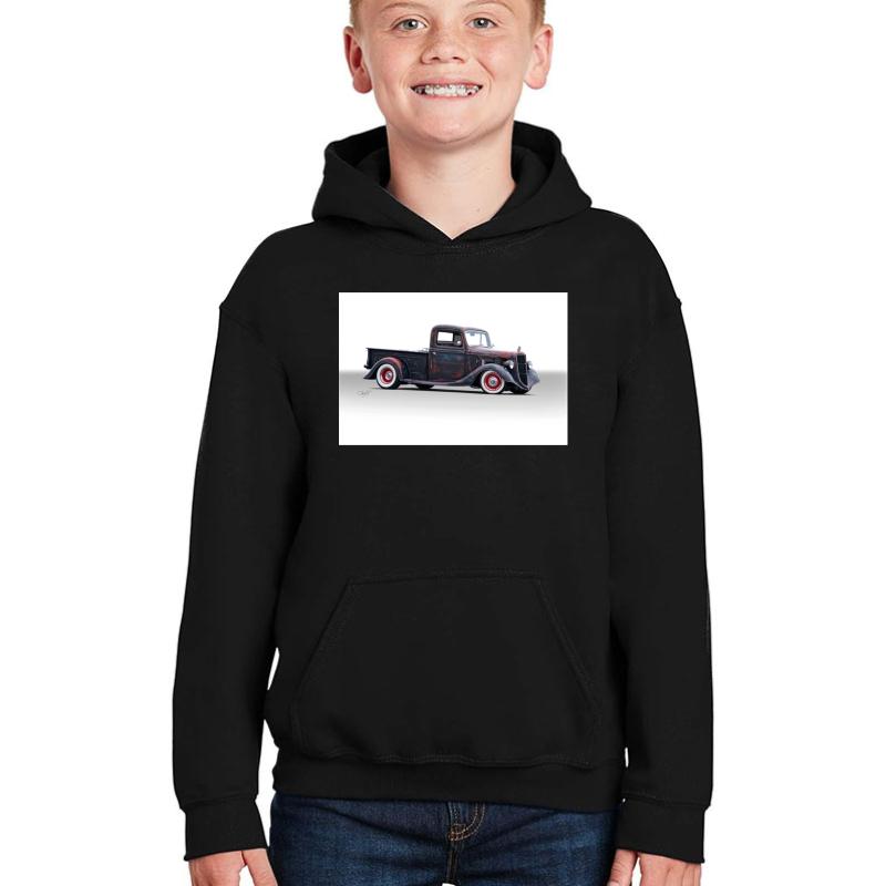 1935 Ford Pickup Truck Youth Hooded Sweatshirt Boy Black