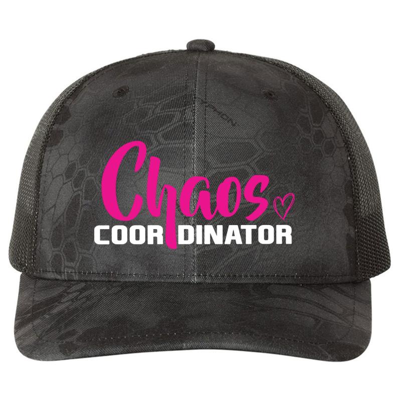 2 Chaos Coordinator Richardson Premium Trucker Snapback Cap  Kryptek Typhon Black