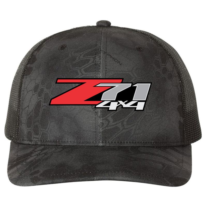 Z71 4X4 Richardson Premium Trucker Snapback Cap  Kryptek Typhon Black