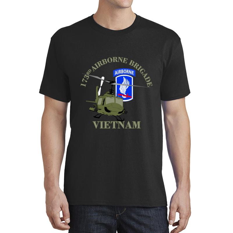 173Rd Airborne Vietnam -Uh-1 Gunship Unisex T-Shirt Men Black