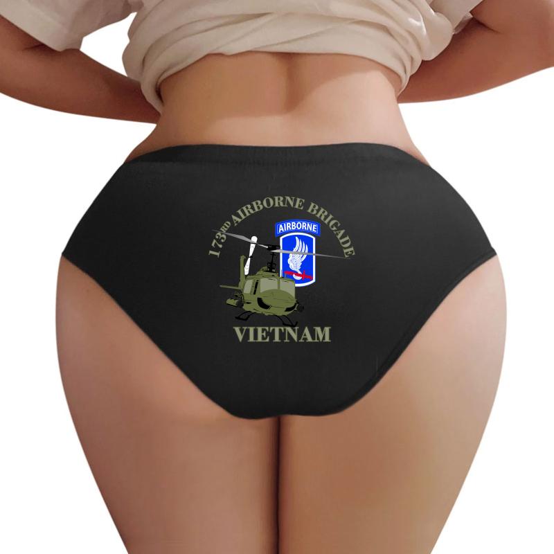 173Rd Airborne Vietnam -Uh-1 Gunship Women Underwear Panties Women Black