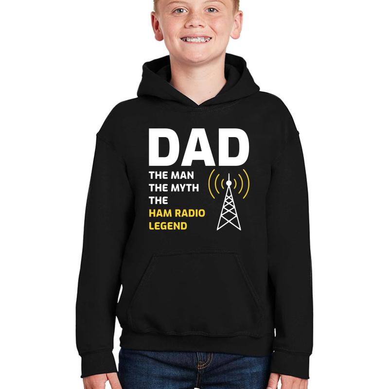 Amateur Ham Radio Gift Youth Hooded Sweatshirt Boy Black